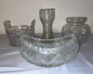 Heavy Cut Glass Assortment