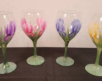 Muticolor Flower Wine Glasses