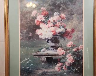 Framed Oil Painting Peonies