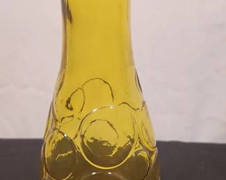 MidCentury Modern Design Amber Clear Glass Vase
