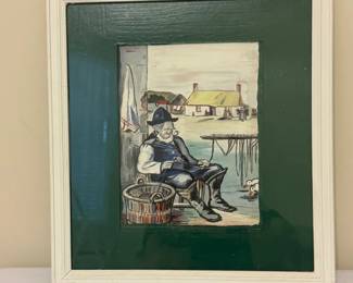 Fisherman Watercolor Painting
