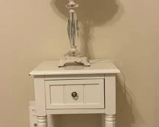 White Table With Lamp