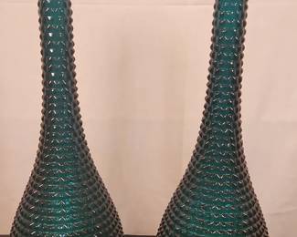 Vintage Empoli Italian Glass Genie Bottles