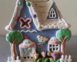 Easter Spring Illuminated Cottage with Butterfly By Valerie Parr Hill