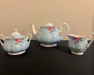 Royal Albert Tea Set Polka Blue