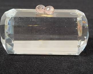Simon Designs Faceted Emerald Cut Crystal Paperweight