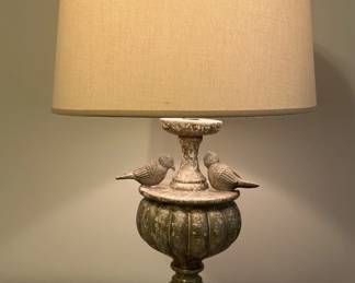 Gray Lamp with 2 Birds