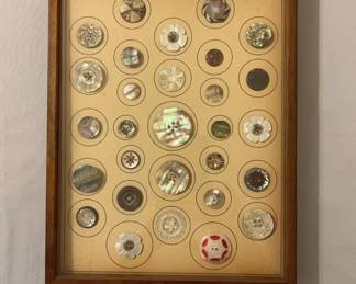 Framed Set of Vintage Buttons