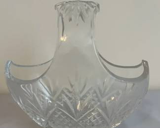 Vintage Cut Crystal Basket with Handle