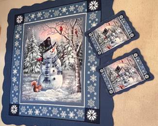 Snowman Full Queen Comforter 2 Pillow Shams