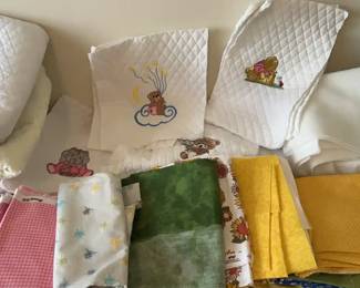 Large Lot of Fabric Remnants 3 With Quilt Squares