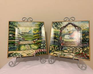 Two Decorative Plates By Barbara R. Delisky