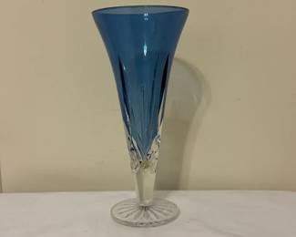 Waterford Lismore Sapphire 9 Flared Vase In Crystal
