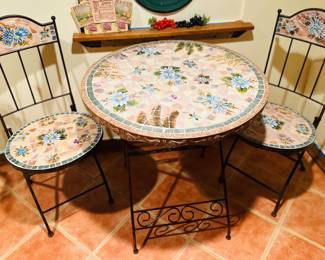 Ceramic tile table and chairs