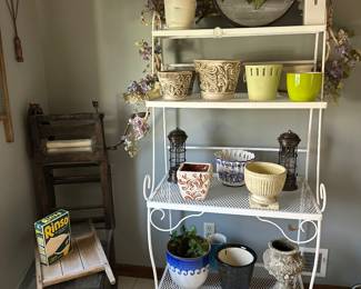 Planters, bakers rack