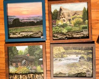 Forgive all the glass reflections on these paintings