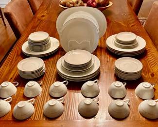 Lovelace pattern by Crown Victoria Fine China. This pattern, produced in Japan primarily between the 1960s and 1970s, features a white-on-white etched floral and vine design with elegant platinum (silver) trim