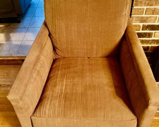 Accent Chair upholstered in a tan chenille fabric