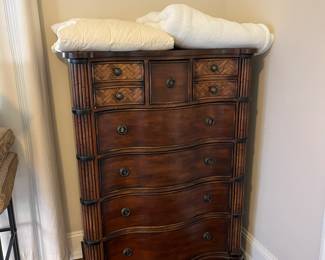 Chest of drawers and linens