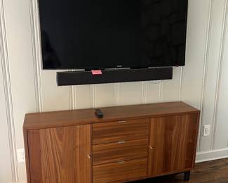 Room & Board console cabinet. Samsung 55” TV