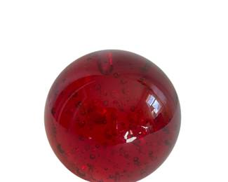 Red bubble glass paperweight/ornament 