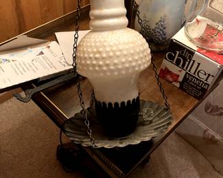 Hanging Lamp with Cast Iron Bracket