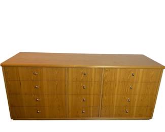 06 Founders Blonde Wood Veneer 12 Drawer Dresser