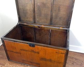 Vintage wooden storage trunk