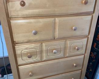 8-drawer pine tallboy chest