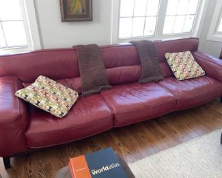 Modern red leather sofa