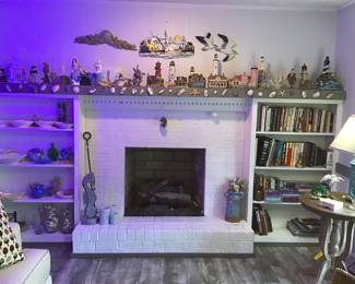 Lighthouses, beach style items, books, etc.