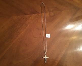 Sterling chain with cross