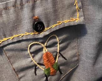 Circa 1970s Levi's Embroidered Western Style Shirt