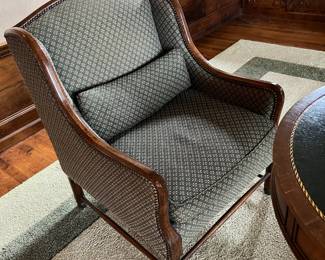 Louis XVI Style Armchair with Green Upholstery