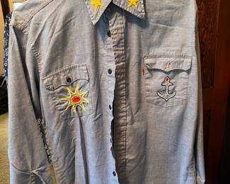 Circa 1970s Levi's Embroidered Western Style Shirt