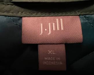 J.Jill Women's Green Quilted Coat – Size XL
