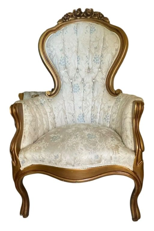2 VictorianStyle Tufted Parlor Chairs 