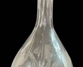 Etched Flower Glass Decanter with Lid