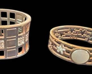 2 Rose Gold Toned Metal Bracelets