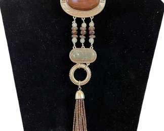 GoldToned Tassel Pendant Necklace