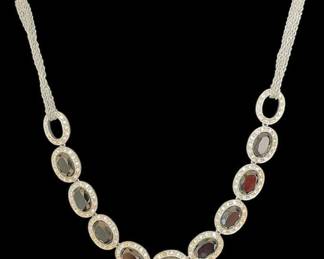 Vintage Monet Jet Crystal Necklace