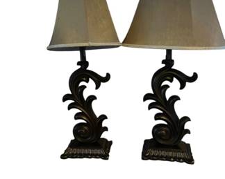 Pair of Bronze Finished Table Lamps