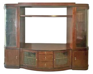 Vintage Art DecoStyle Wooden Wall Unit