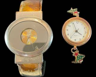 2 Bracelet Watches SilverToned Christmas