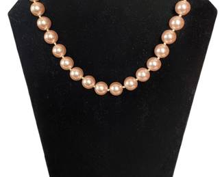 16 Pink Faux Pearl Necklace