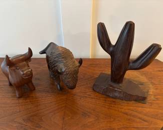 Assortment of Carved Wood Figurines