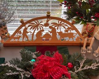 Seidel Christmas Nativity Scene Arch Wood Candle Holder