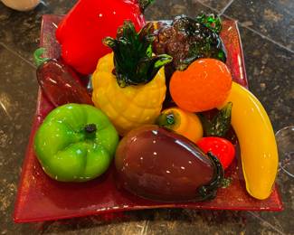 Blown Art Glass Fruit & Vegetables