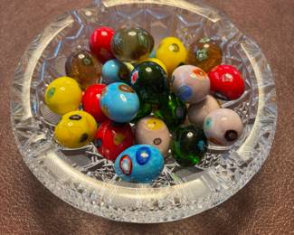 Assortment of Colorful Art Glass Marbles