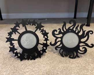 PartyLite Celestial Moon & Sun Beam Tea Light Candle Holders